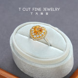 Citrine Heart Silver Ring