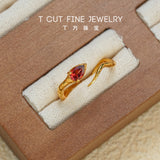 Garnet Snake Ring