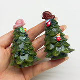 Green jade Christmas tree with hat