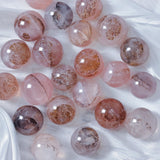 Rose quartz dendritic sphere