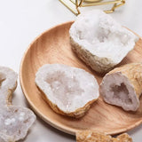 Druzy clear quartz raw geode