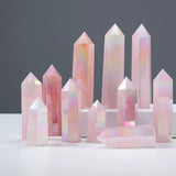 Aura rose quartz tower