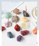 Crystal raw stone incense holder
