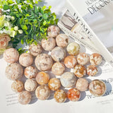 Flower agate sphere
