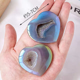 Aura druzy agate heart