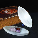 Selenite leaf shape bowl