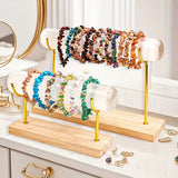 Selenite bracelet holder (selenite+wooden holder)