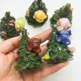 Green jade Christmas tree with highland cow