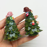 Green jade Christmas tree with hat