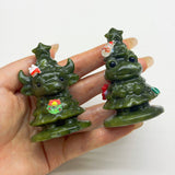 Green jade frog /highland cow Christmas tree 7cm tall