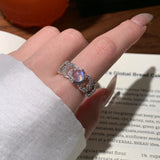 Moonstone ring S925 silver adjustable