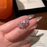Moonstone ring S925 silver adjustable