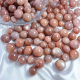 Mini size peachmoonstone mix sunstone sphere