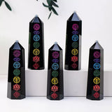 Black obsidian chakra tower