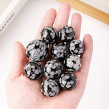 Snowflake obsidian sphere