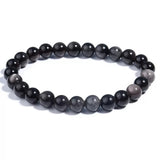 Silver obsidian bracelet 8mm