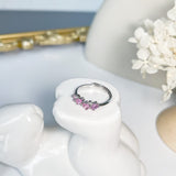 Pink Sapphire Sterling Silver Ring