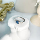 Sapphire sterling silver ring