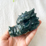 Moss Agate Dragon Head