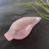 Rose quartz leaf bowl