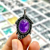 Amethyst leaf pendant