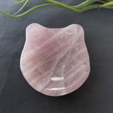 Rose quartz cat bowl