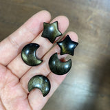 Golden obsidian mini star and moon