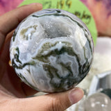 Moss agate sphere
